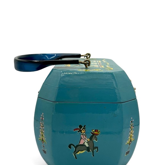 Vintage 1960's Decoupage Hand-Painted Wooden Purse - Picture 7 of 15